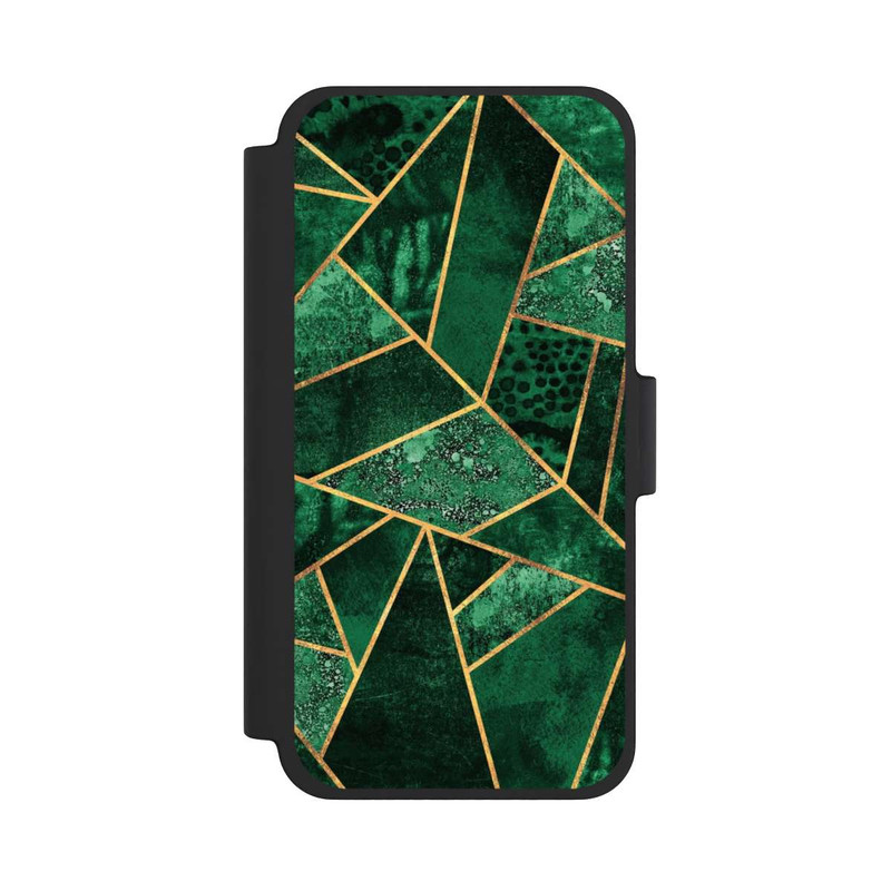 iPhone 12 mini NIVOflip Tief Smaragdgrün Golddruck