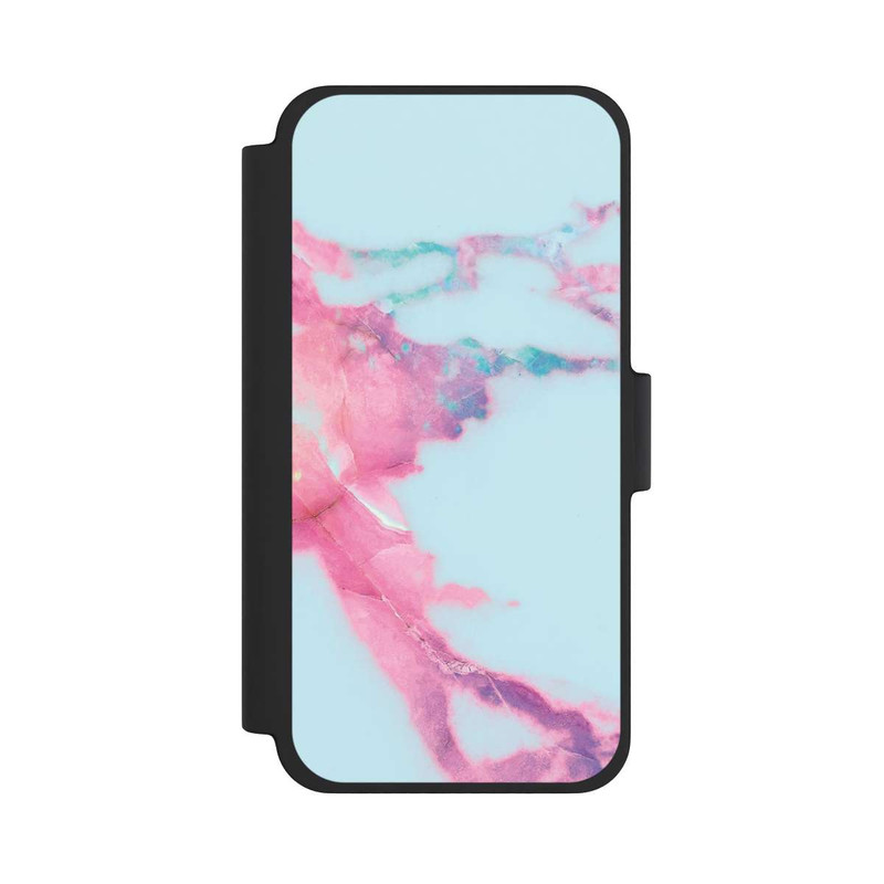 iPhone 12 mini NIVOflip Hellblauer schillernder Adermarmor