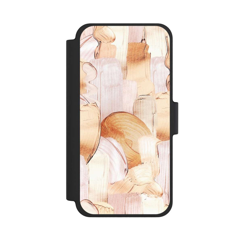 iPhone 12 mini NIVOflip Weiß/Gold Pinsel Muster