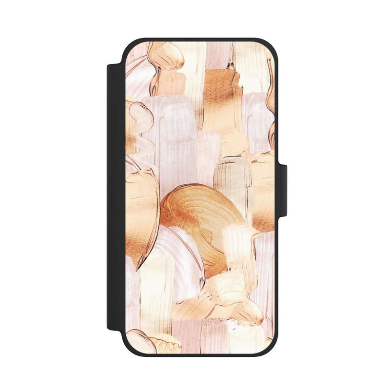 iPhone 12 mini NIVOflip Weiß/Gold Pinsel Muster