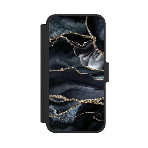 Apple iPhone 12 mini NIVOflip Dunkler Marmor Gold Glitzerlook