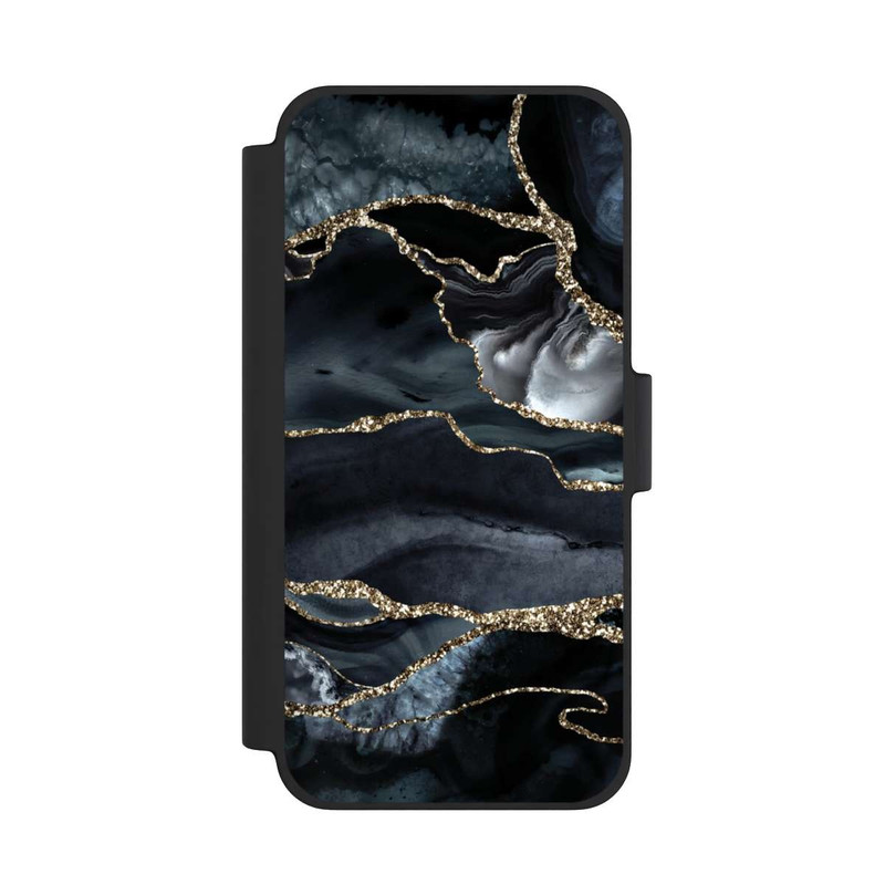 iPhone 12 mini NIVOflip Or marbré foncé Aspect pailleté
