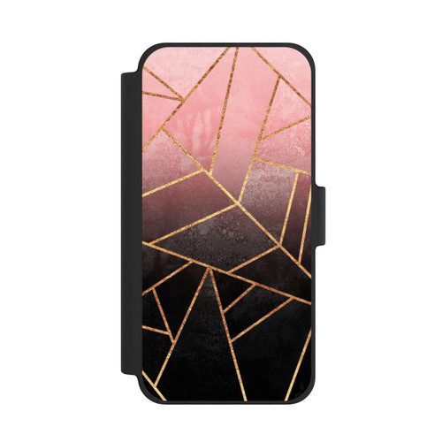 Apple iPhone 12 mini NIVOflip Pink And Black Stone Gold Print
