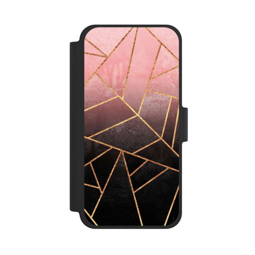 Apple iPhone 12 mini NIVOflip Pinker und Schwarzer Stein Gold Druck