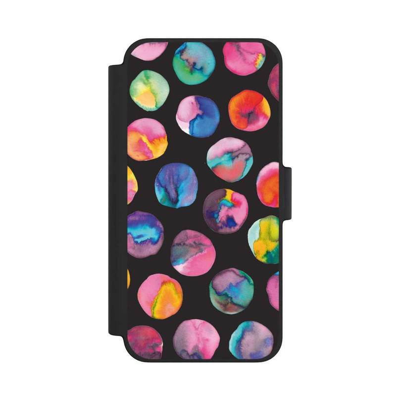 iPhone 12 mini NIVOflip Marbres d'encre colorés points noirs