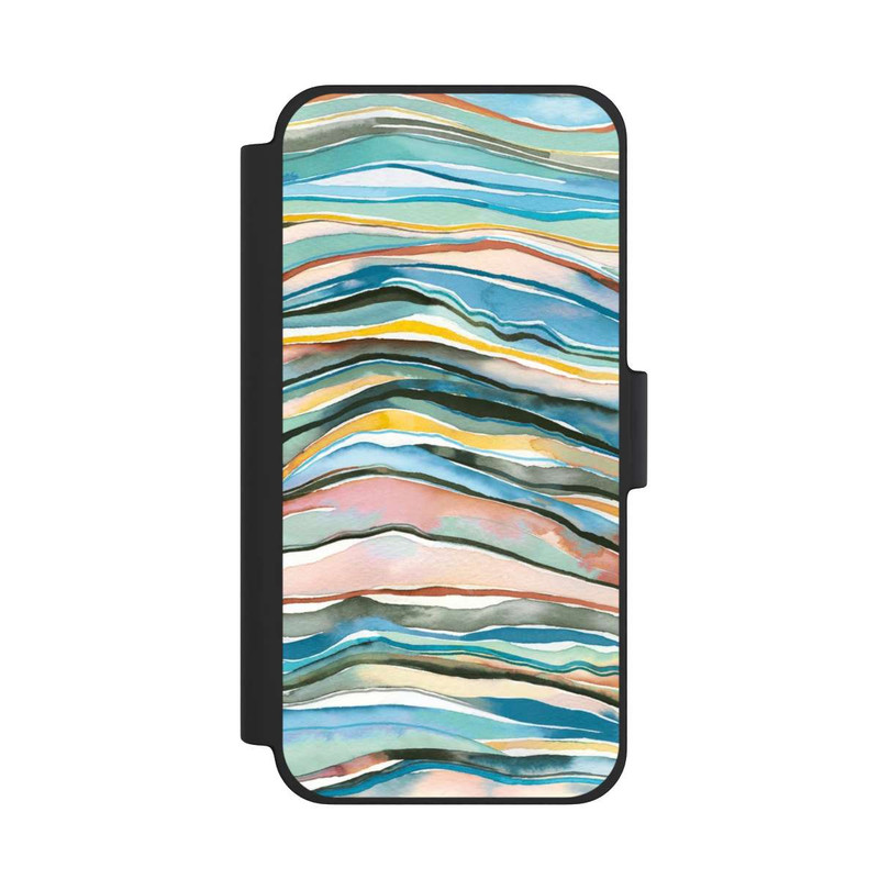 iPhone 12 mini NIVOflip Couches d'agate aquarelle bleues