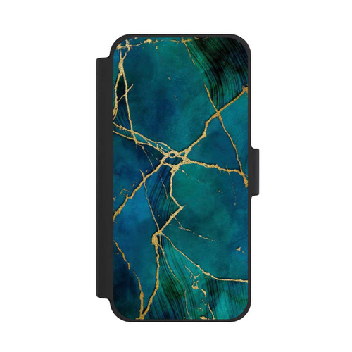 Apple iPhone 12 mini NIVOflip Look minéral glamour bleu or