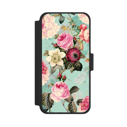 Apple iPhone 12 mini NIVOflip Turquoise Wallpaper Roses