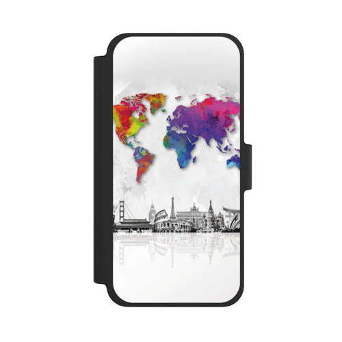 Apple iPhone 12 mini NIVOflip Weltkarte mit Skyline
