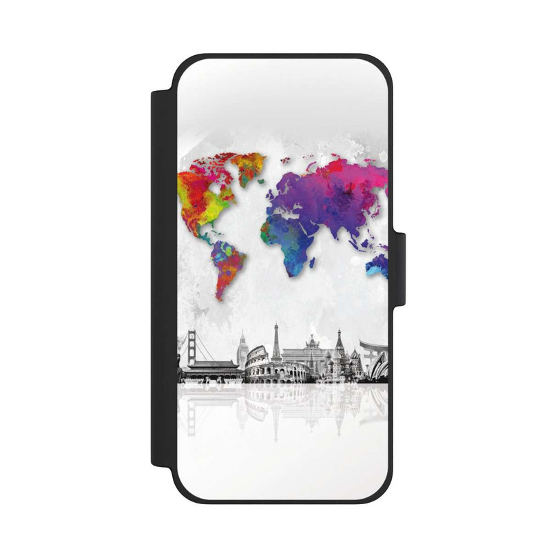 iPhone 12 mini NIVOflip Carte du monde avec l'horizon