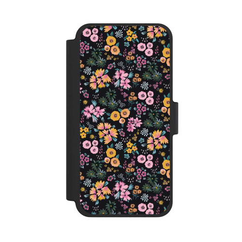 Apple iPhone 12 mini NIVOflip Kleine bunte Blumen Schwarz 2