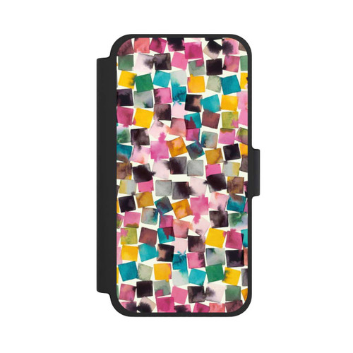 Apple iPhone 12 mini NIVOflip Aquarell geometrische Plaids rosa