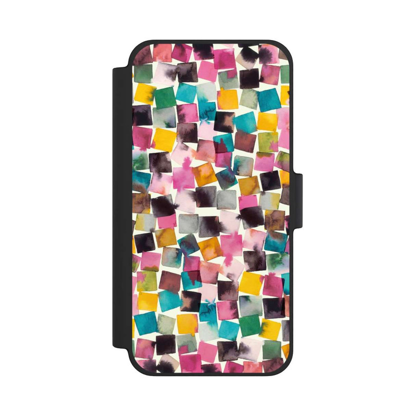 iPhone 12 mini NIVOflip Plaids Géométriques Aquarelle Rose