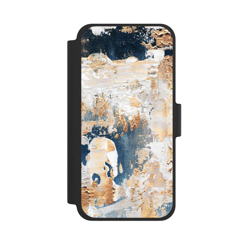 Apple iPhone 12 mini NIVOflip Abstraktion Blau und Gold