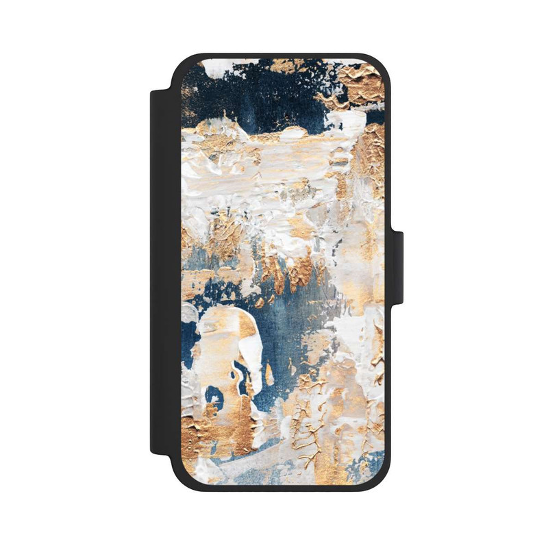 iPhone 12 mini NIVOflip Abstraktion Blau und Gold