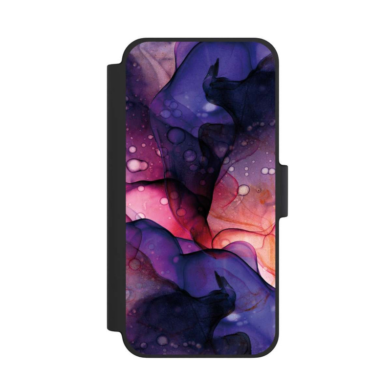 iPhone 12 mini NIVOflip Flüssige Kunst Lila-Pink