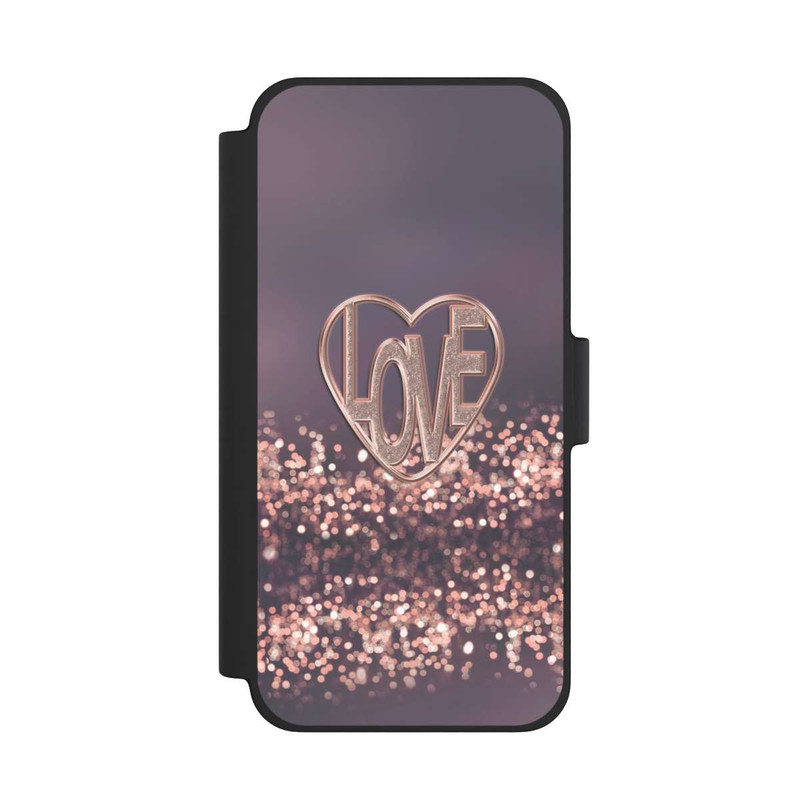iPhone 12 mini NIVOflip LOVE Glitzerrosa