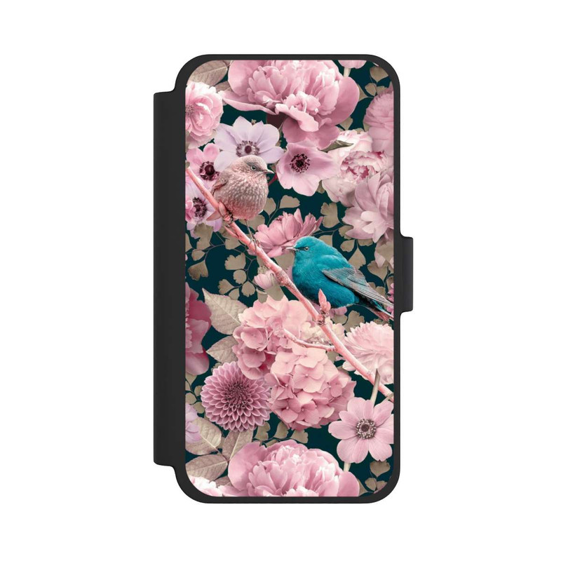 iPhone 12 mini NIVOflip Sparrows in Pink Flower Pattern