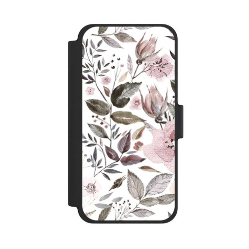 Apple iPhone 12 mini NIVOflip Aquarell braune Rosenblüten