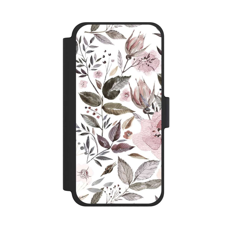 iPhone 12 mini NIVOflip Aquarell braune Rosenblüten