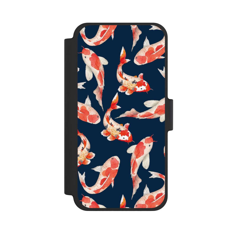 iPhone 12 mini NIVOflip Koi auf blauem Hintergrund