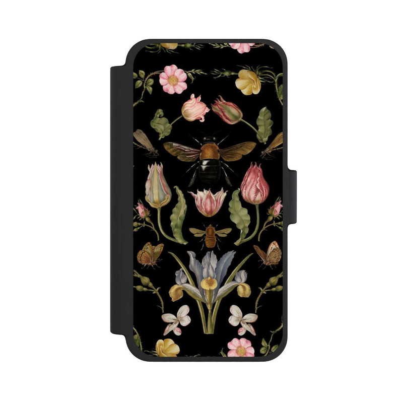 iPhone 12 mini NIVOflip Wildblumen und Biene Schwarz