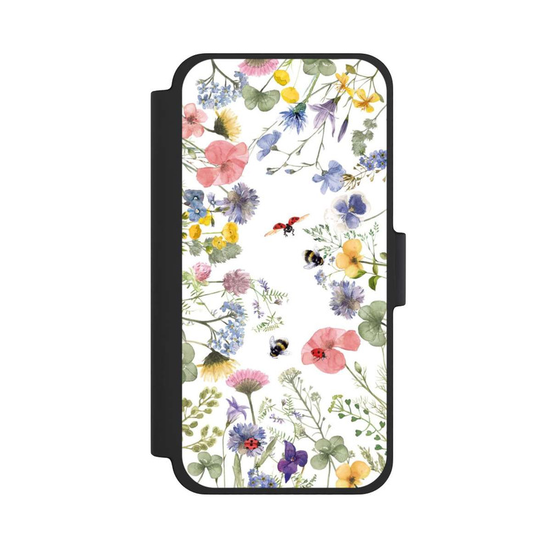 iPhone 12 mini NIVOflip Bunte Frühlingsblumen und Bienen