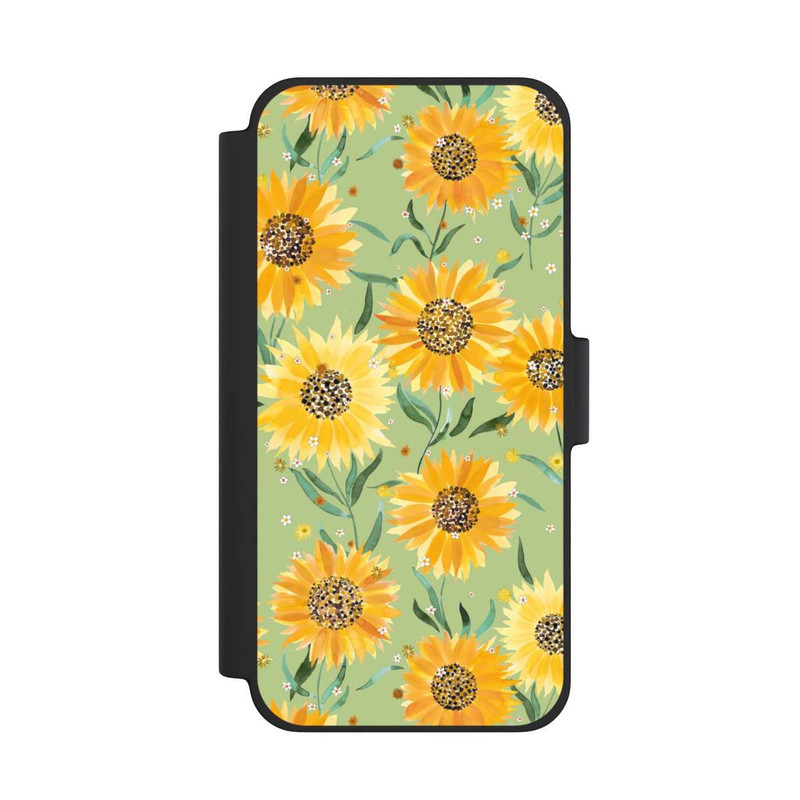 iPhone 12 mini NIVOflip Sonnenblumen grün