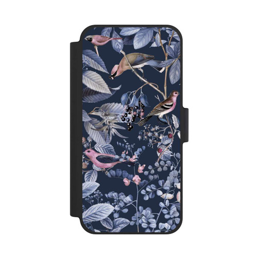Apple iPhone 12 mini NIVOflip Vögel und Beeren blau