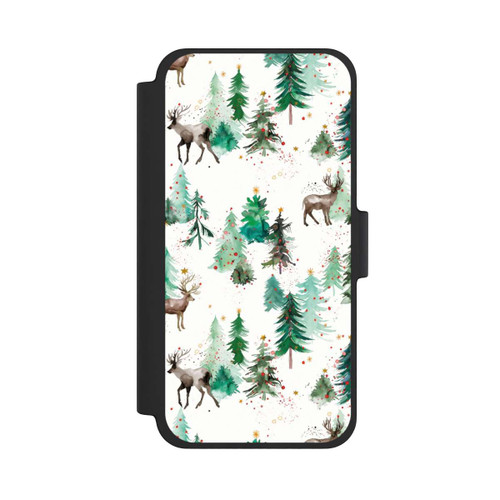 Apple iPhone 12 mini NIVOflip Hirsche und Winterweihnachtsbäume