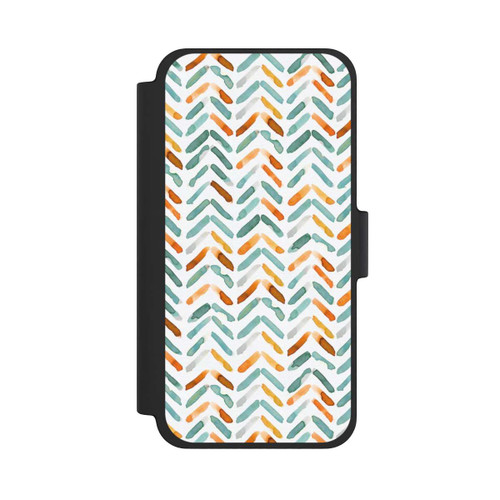 Apple iPhone 12 mini NIVOflip Elegant Fall Chevron Blue Orange