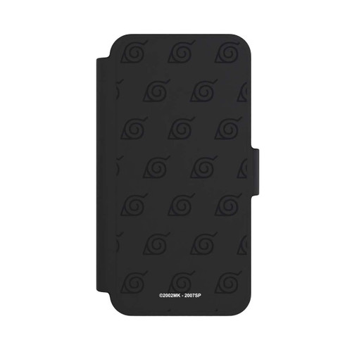 Apple iPhone 12 mini NIVOflip Schwarzes Konoha-Muster Transparent