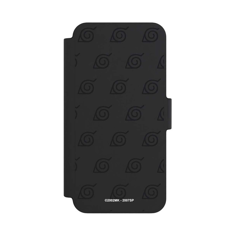 iPhone 12 mini NIVOflip Konoha Pattern Noir sur Fond Transparent