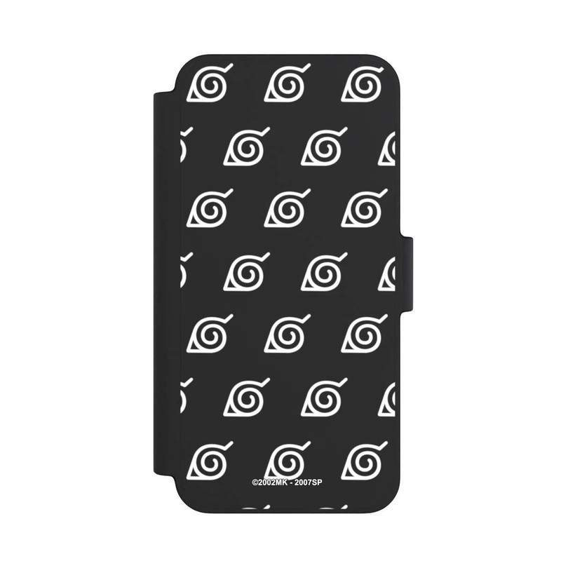 iPhone 12 mini NIVOflip Konoha Pattern Blanc sur Fond Transparent