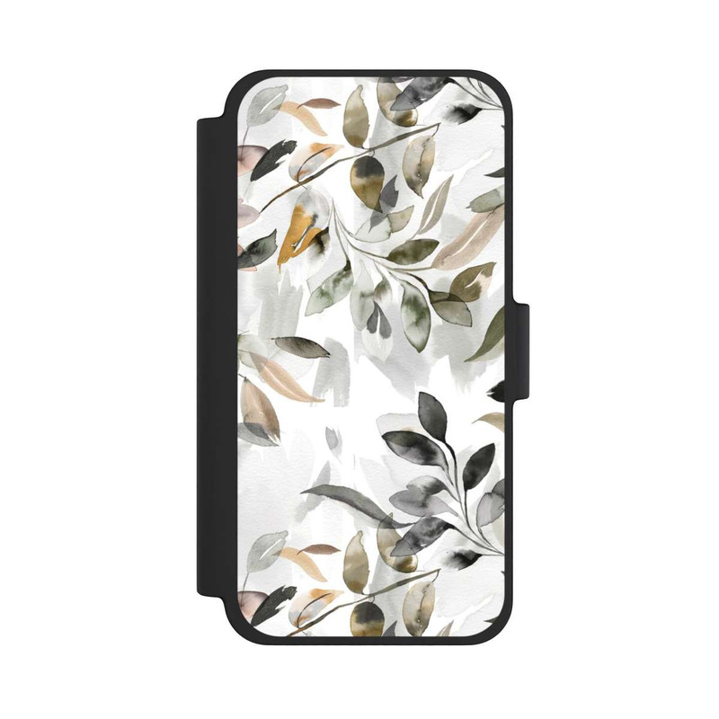iPhone 12 mini NIVOflip Aquarellblätter neutral