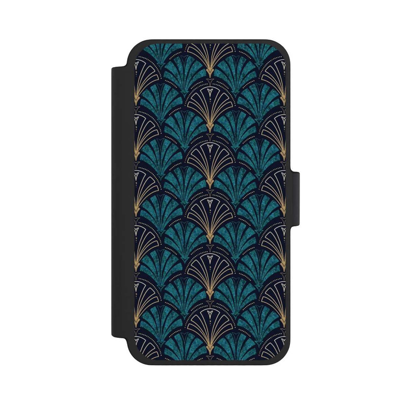 iPhone 12 mini NIVOflip Art Deco Teal Gold Seamless