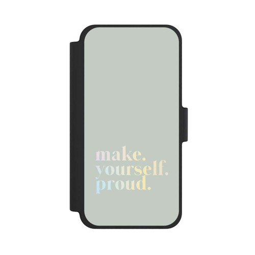 Apple iPhone 12 mini NIVOflip Make Yourself Proud Zitat-Minze und Farbverlauf