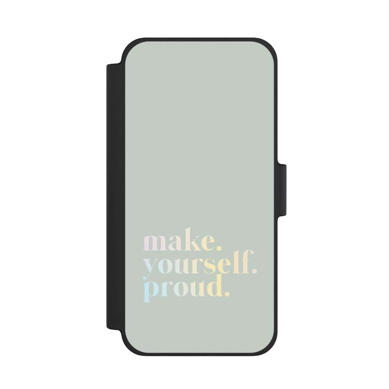 iPhone 12 mini NIVOflip Make Yourself Proud Quote-Mint and Gradient