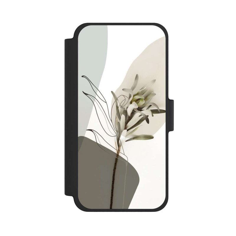 iPhone 12 mini NIVOflip Boho Line Art Olivgrün