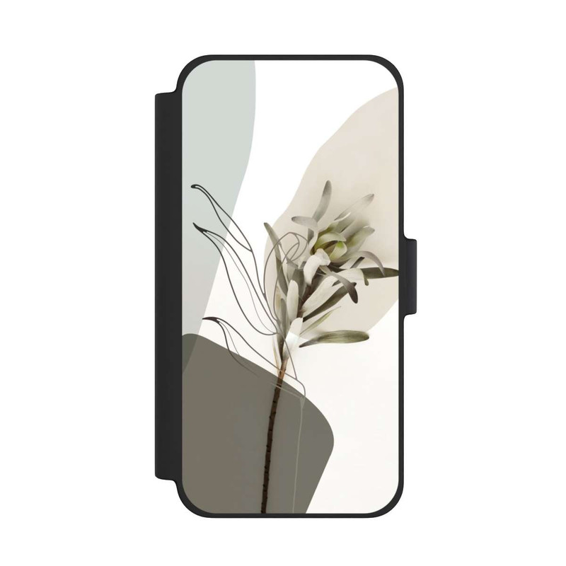 iPhone 12 mini NIVOflip Boho Line Art Olivgrün