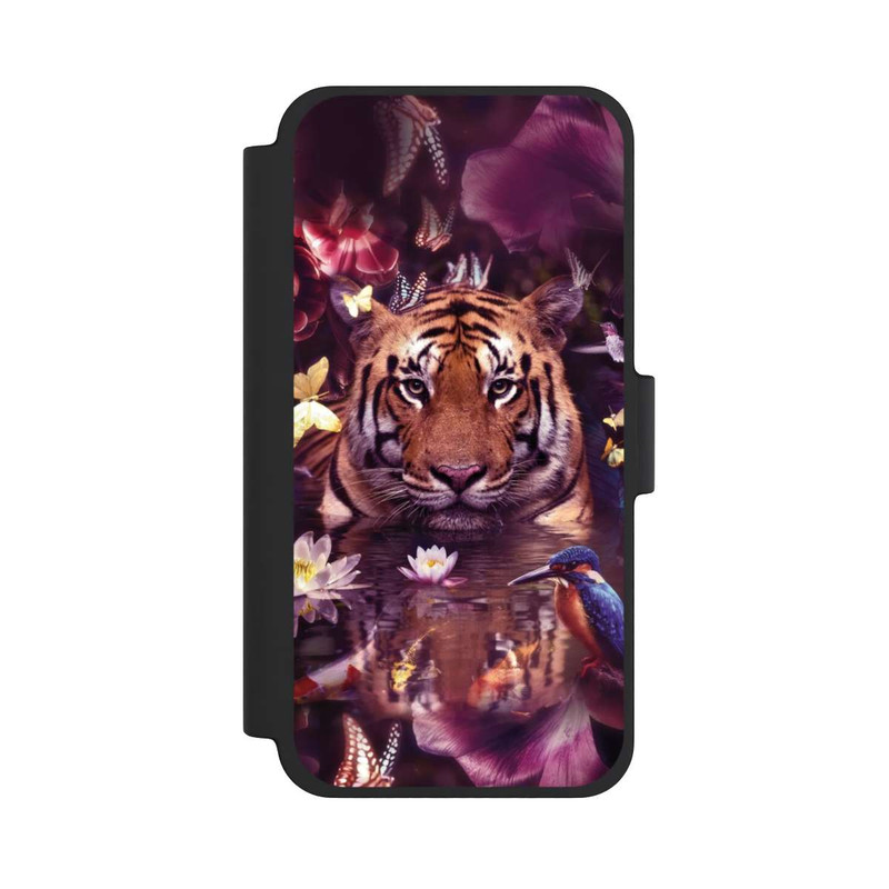 iPhone 12 mini NIVOflip Tiger Blumenrahmen