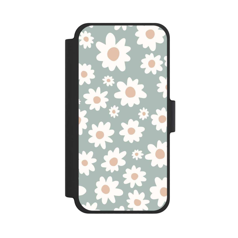 iPhone 12 mini NIVOflip Gänseblümchen Muster grün