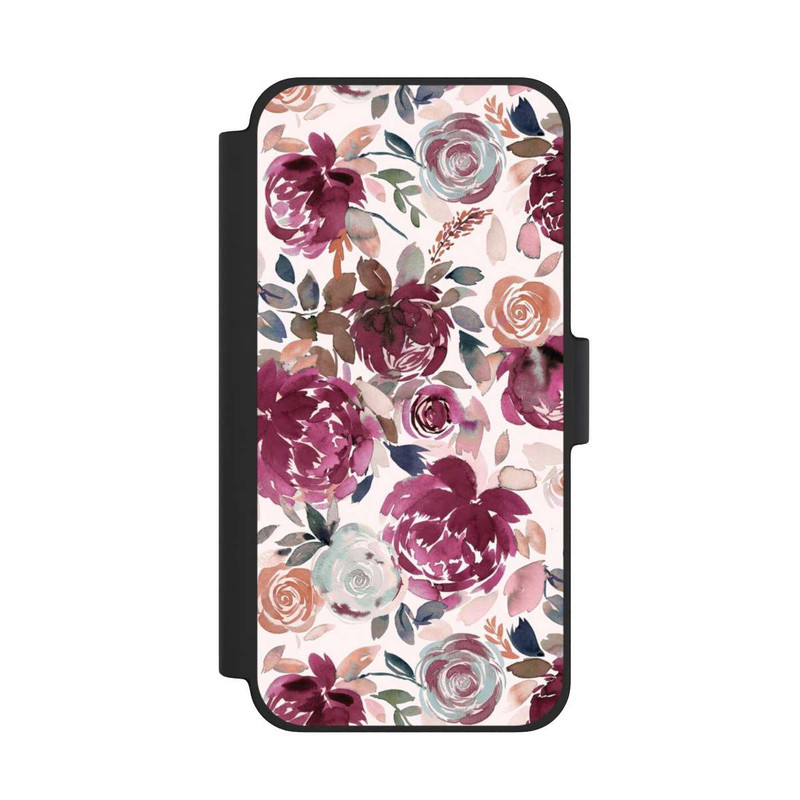 iPhone 12 mini NIVOflip Pivoines et roses d'automne Rose