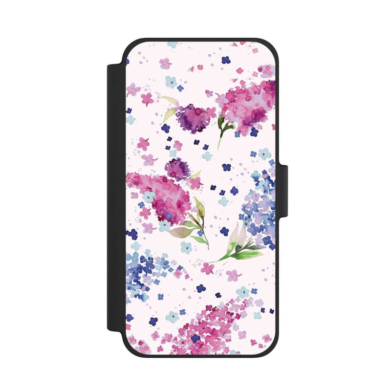 iPhone 12 mini NIVOflip Hortensias Floraux Lilas Rose