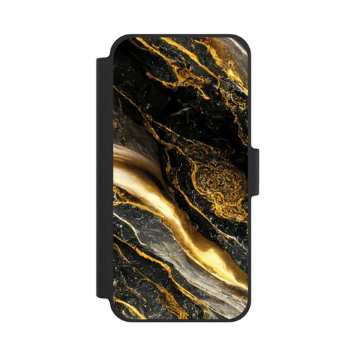 Apple iPhone 12 mini NIVOflip Schwarze Marmor Goldschichten