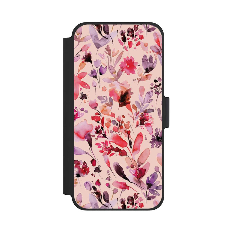 iPhone 12 mini NIVOflip Künstlerische Blumen Viva Magenta