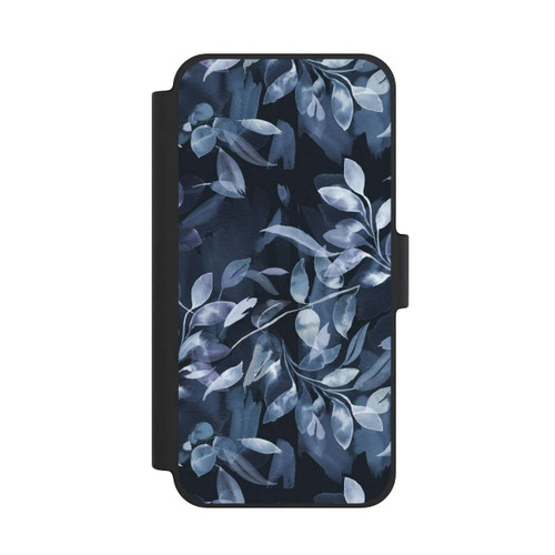 Apple iPhone 12 mini NIVOflip Mystische Aquarellblätter marineblau