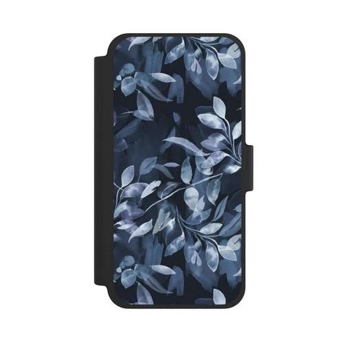 Apple iPhone 12 mini NIVOflip Mystische Aquarellblätter marineblau