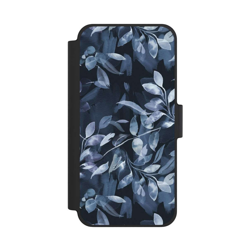 iPhone 12 mini NIVOflip Aquarelle Feuilles Mystiques Marine