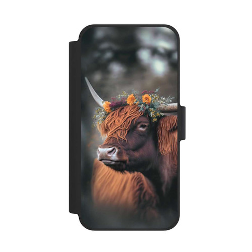 Apple iPhone 12 mini NIVOflip Vache des Highlands avec des fleurs avec IA